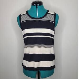 NWT Charter Club cream black silk blend tank - petite medium
